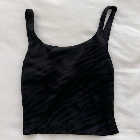 CARBON38 black and gray zebra crop top size small - Picture 1 of 3